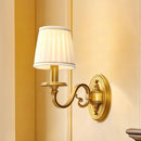 Copper LED wall light with premium fabric shade