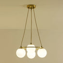 Nordic design chandelier with 4 glass and copper bulbs
