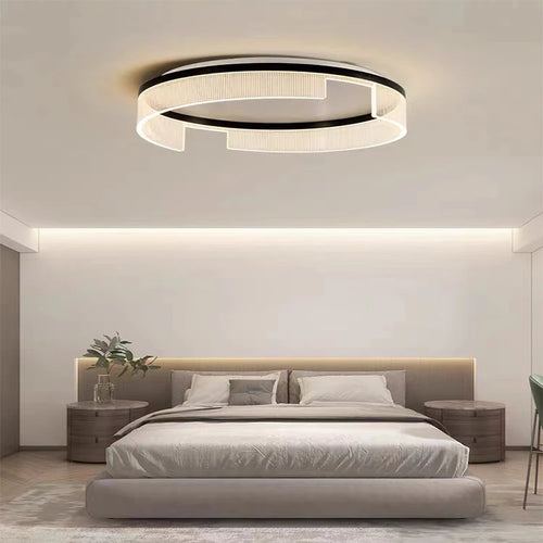 Modern round LED ceiling light in metal and acrylic for indoors - vue 3 sur 13