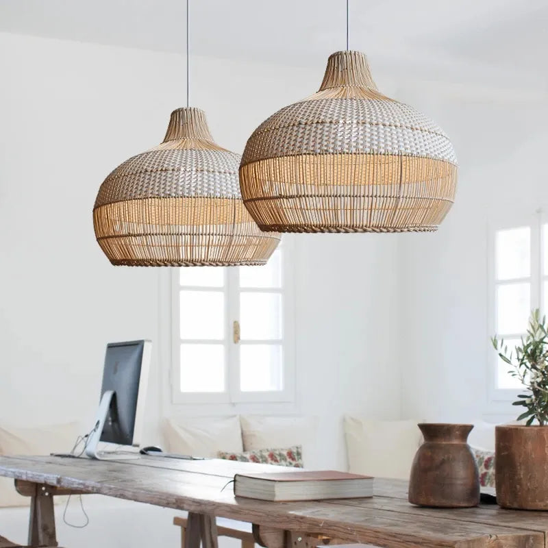 Vine weaving retro LED chandelier for living room, tea room, or bedroom