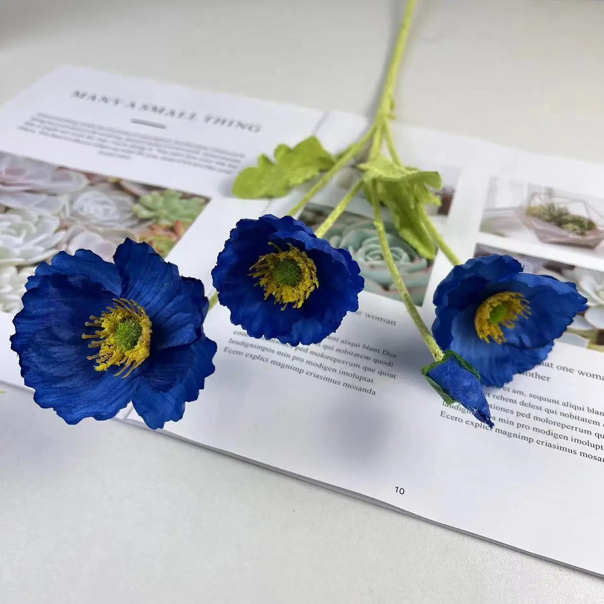 Artificial silk poppy flowers for decoration and events - vue 10 sur 21