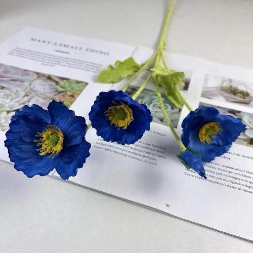 Artificial silk poppy flowers for decoration and events - vue 11 sur 21