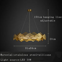 Post-modern stainless steel chandelier Italian minimalist LED lamp