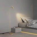 Minimalist brass rotating floor lamp with 3 brightness levels