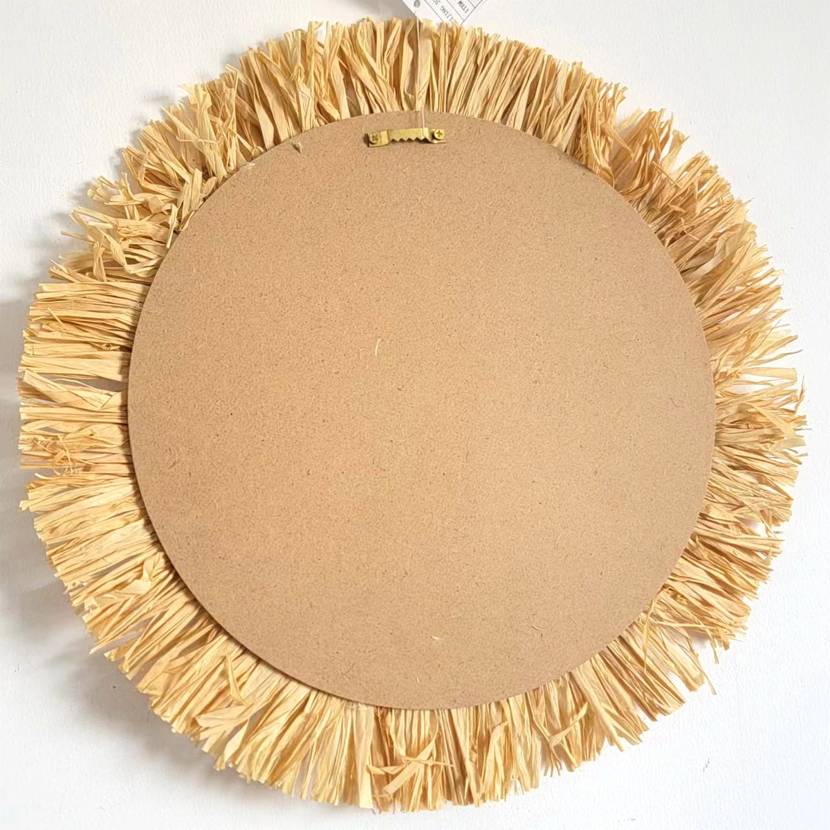 decorative mirror made of raffia and shells for wall decoration - vue 4 sur 5