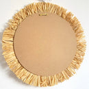 decorative mirror made of raffia and shells for wall decoration
