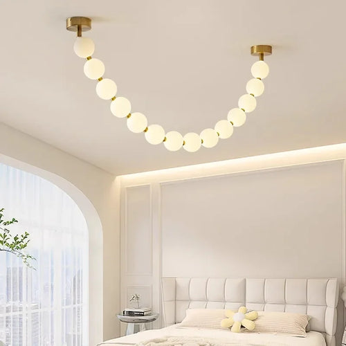 Nordic design LED bead chandelier for home decoration - vue 6 sur 9