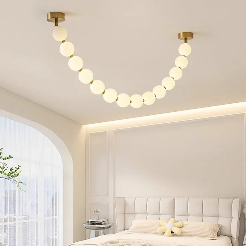 Nordic design LED bead chandelier for home decoration - vue 5 sur 9