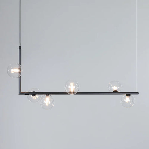 Modern linear chandelier for interior decor and dining table - vue 2 sur 10
