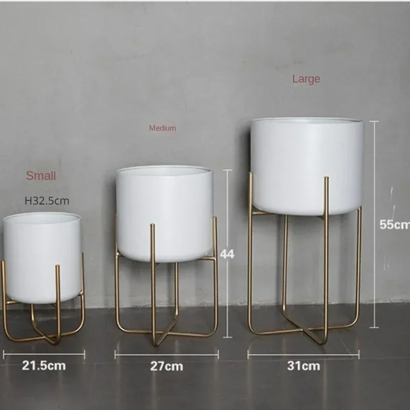 removable and freestanding gold flower stand for elegant plants - vue 5 sur 12