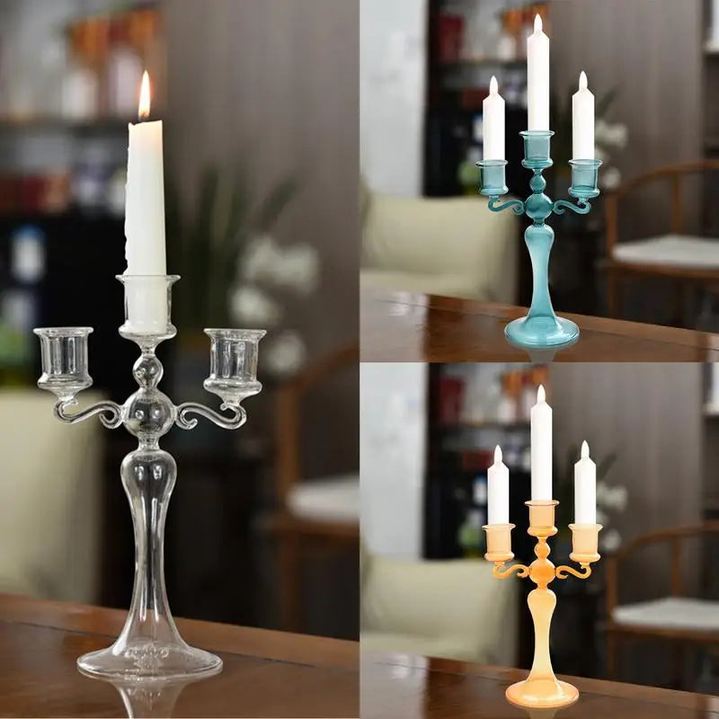 Decorative glass candle holders for weddings and home decor - vue 5 sur 9