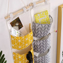 three-layer cotton and linen hanging storage bag