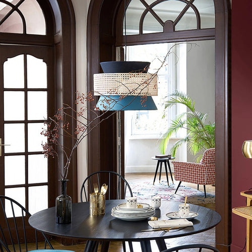Handwoven nordic rattan pendant light - vue 6 sur 21