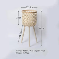 woven rattan flower stand for interior decoration