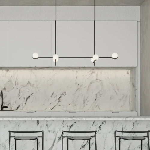 Modern minimalist LED chandelier for home decor - vue 6 sur 14