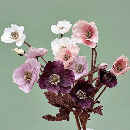New artificial poppy flower garden decor for parties - vue 6 sur 26