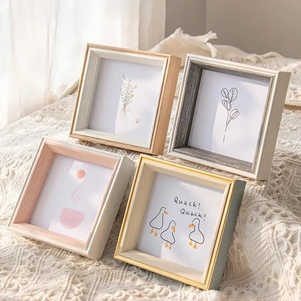 Decorative nordic style square resin photo frame for wall hanging