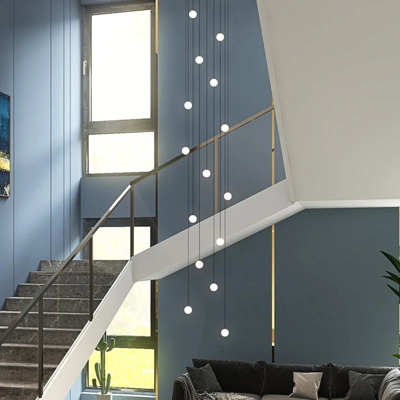 Modern minimalist long chandelier for duplex, villa or apartment