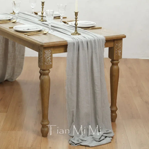 Retro cotton gauze table runner for wedding or party
