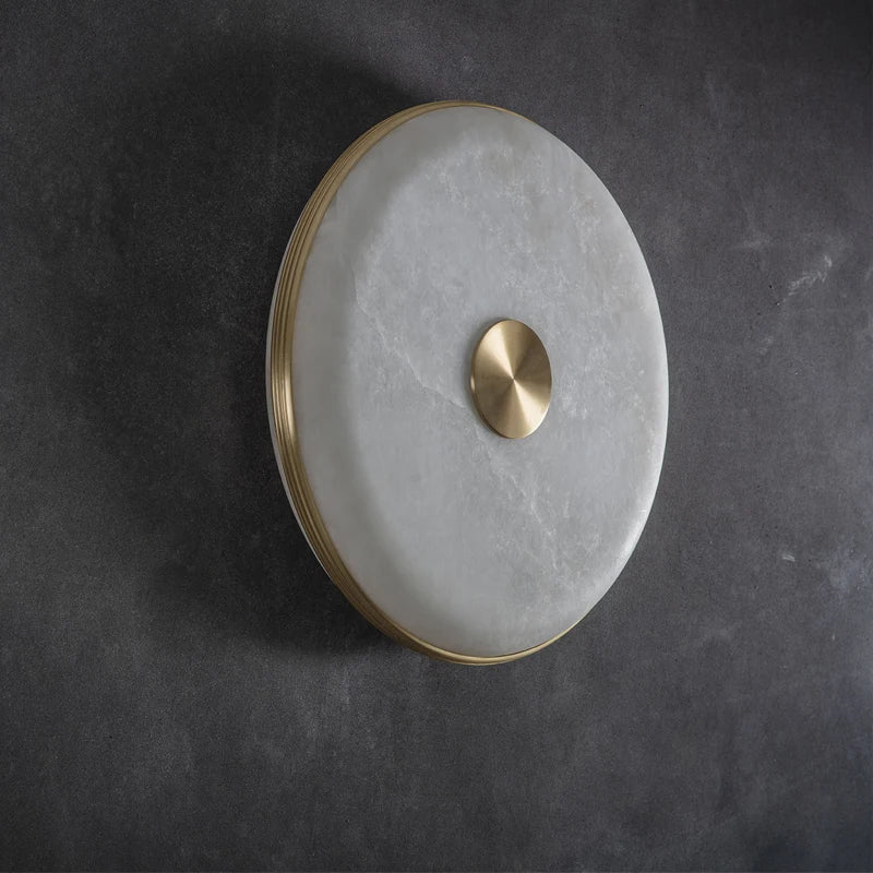 Creative copper and natural marble LED bedside lamp