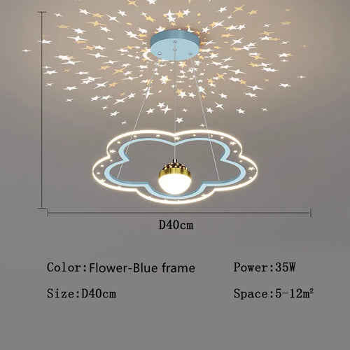 Creative luminous star chandelier for children's room - vue 18 sur 21