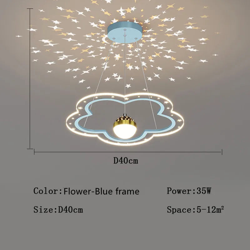 Creative luminous star chandelier for children's room - vue 17 sur 21