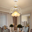 Creative retro industrial iron and glass chandelier