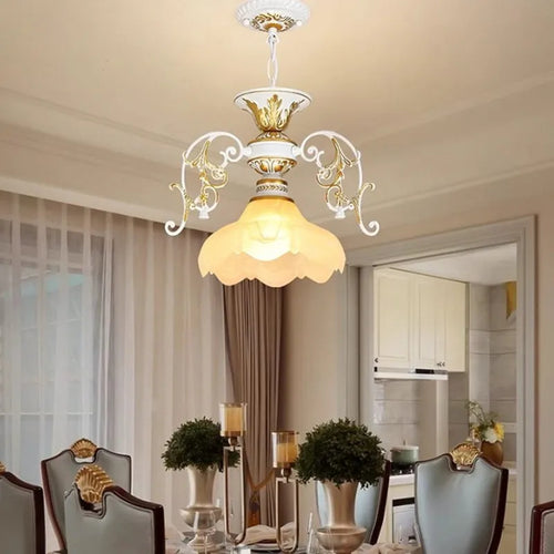 Creative retro industrial iron and glass chandelier - vue 5 sur 13
