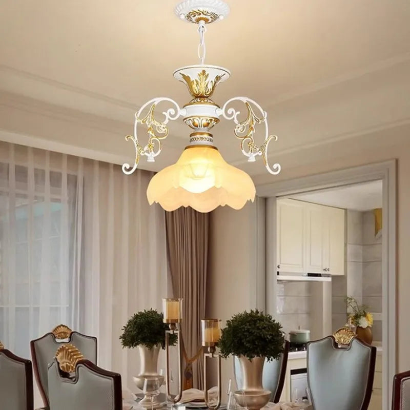 Creative retro industrial iron and glass chandelier - vue 4 sur 13