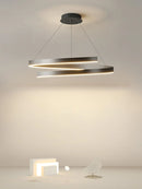 Modern single ring gold iron chandelier with indoor LED lighting