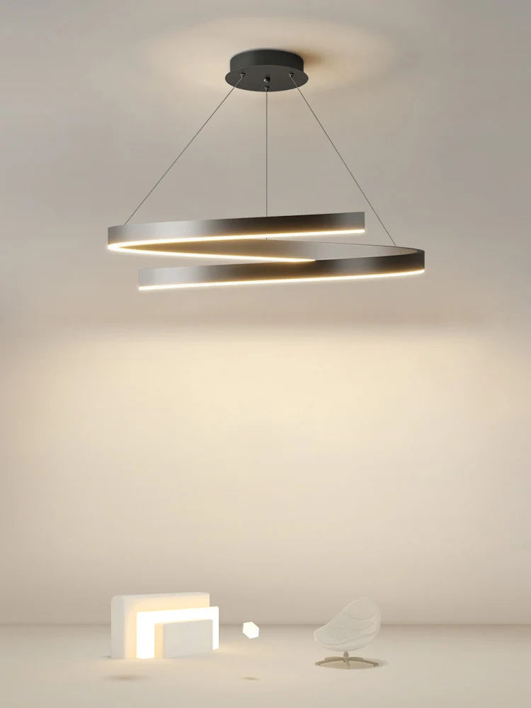 Modern single ring gold iron chandelier with indoor LED lighting