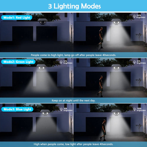 Outdoor solar lights with motion sensor and dummy camera - vue 2 sur 7