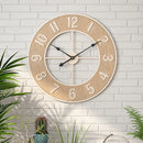 silent wood grain wall clock for home decor