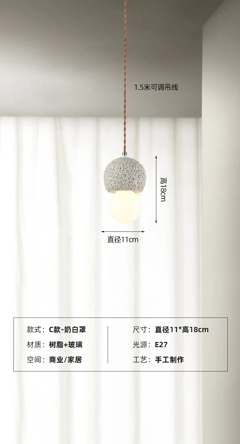 Wabi-sabi nordic pendant light creative interior fixture