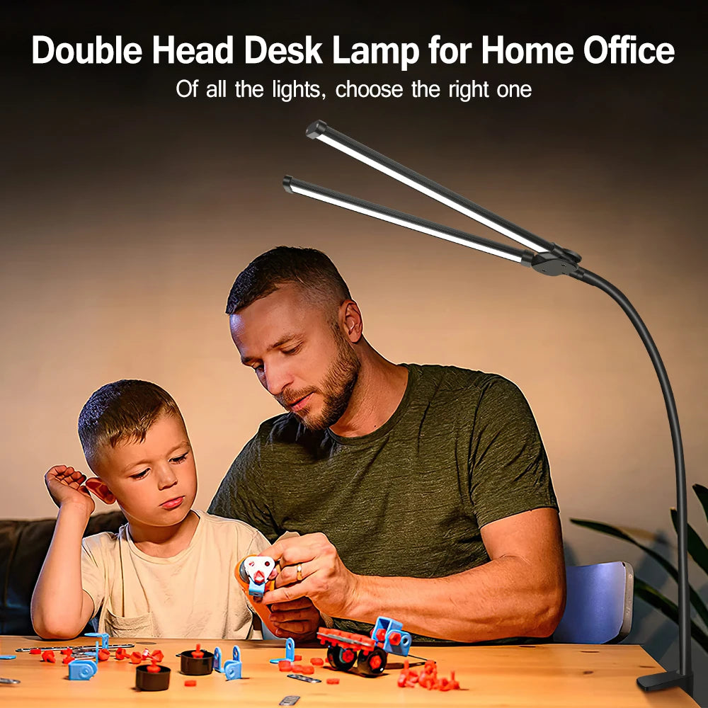 Foldable LED clip desk lamp with eye protection, 3 modes and 10 brightness levels - vue 6 sur 10