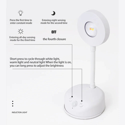 Smart wireless wall light with human detection and dimmable brightness - vue 7 sur 10