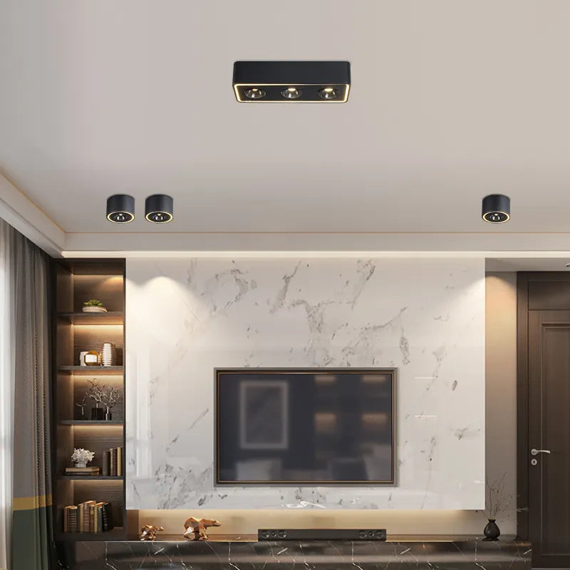 Square anti-glare surface mounted led spotlight