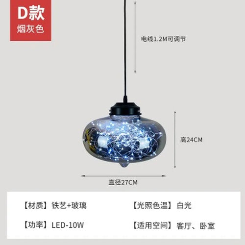 Nordic glass star chandelier for modern decor - vue 10 sur 24