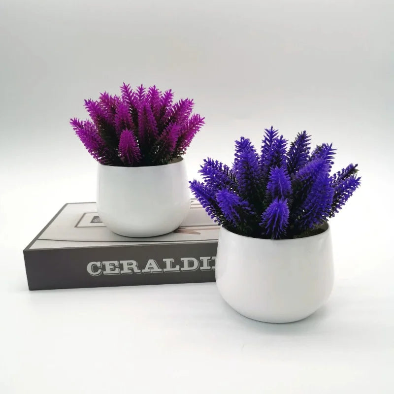 Artificial lavender plants for indoor and office decoration