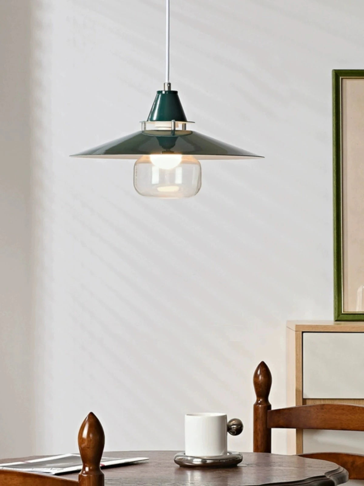 Original umbrella-shaped pendant light with colourful design for interior decoration