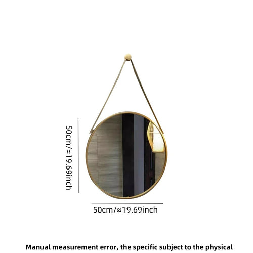 round gold wall mirror for bathroom and hairdressing - vue 14 sur 18