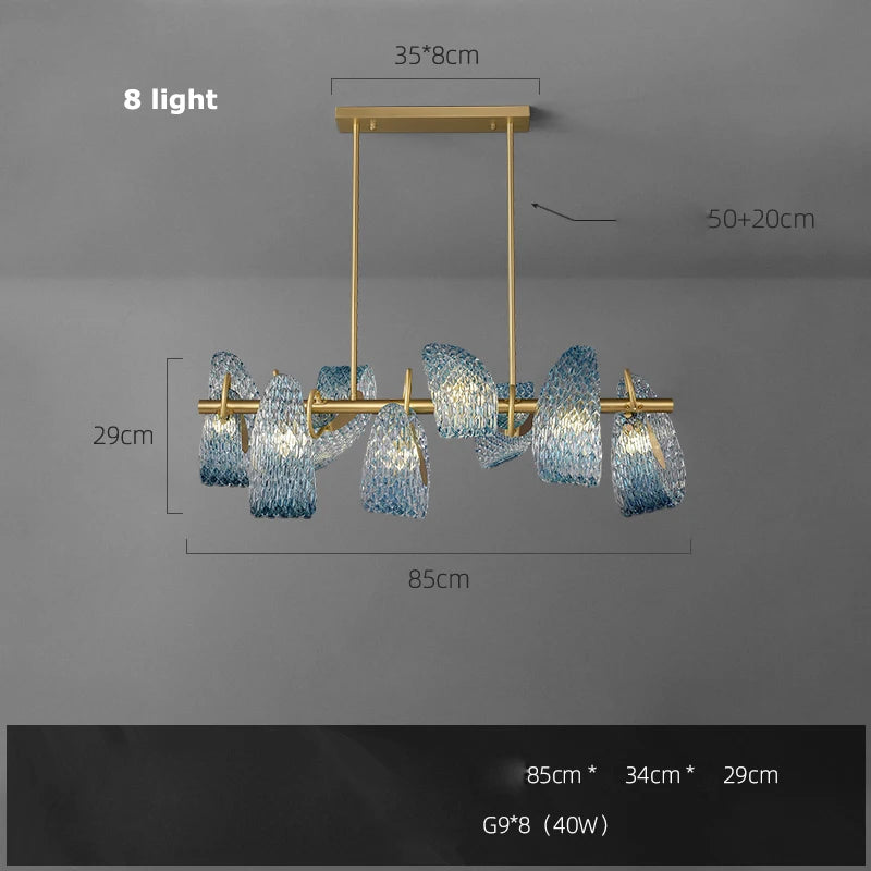 lustre suspendu en verre cristal éclairage moderne pour intérieur - vue 11 sur 21