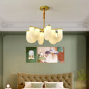 Modern chandelier in acrylic and gold metal for elegant interiors