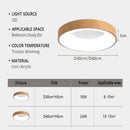Modern circular ultra-thin wood grain LED ceiling light