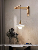 Extendable and adjustable Japanese style retro wood pendant light