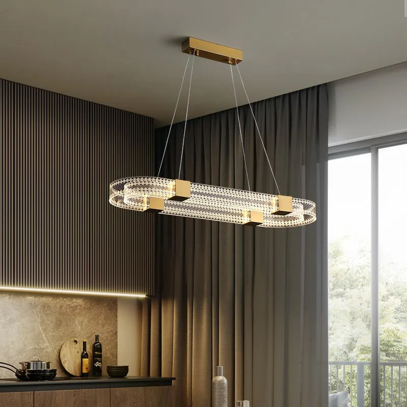 Ring-shaped LED pendant light for loft and restaurant