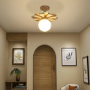 Nordic wooden hanging wall light with swing arm LED