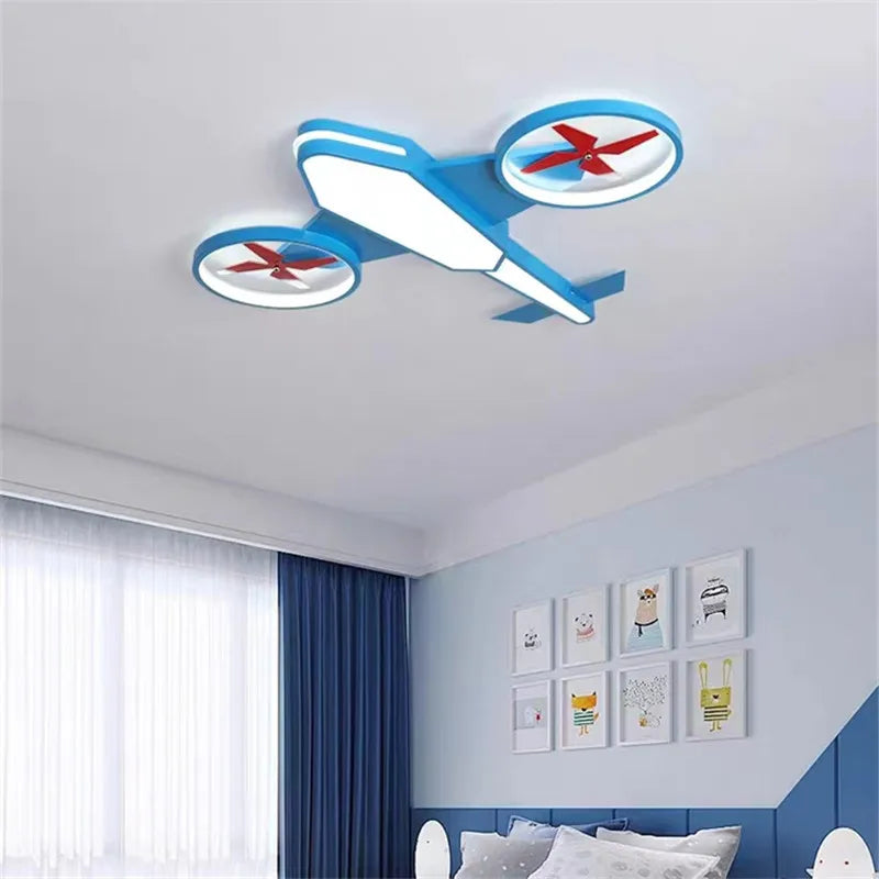 Nordic airplane ceiling light dimmable interior decor for children