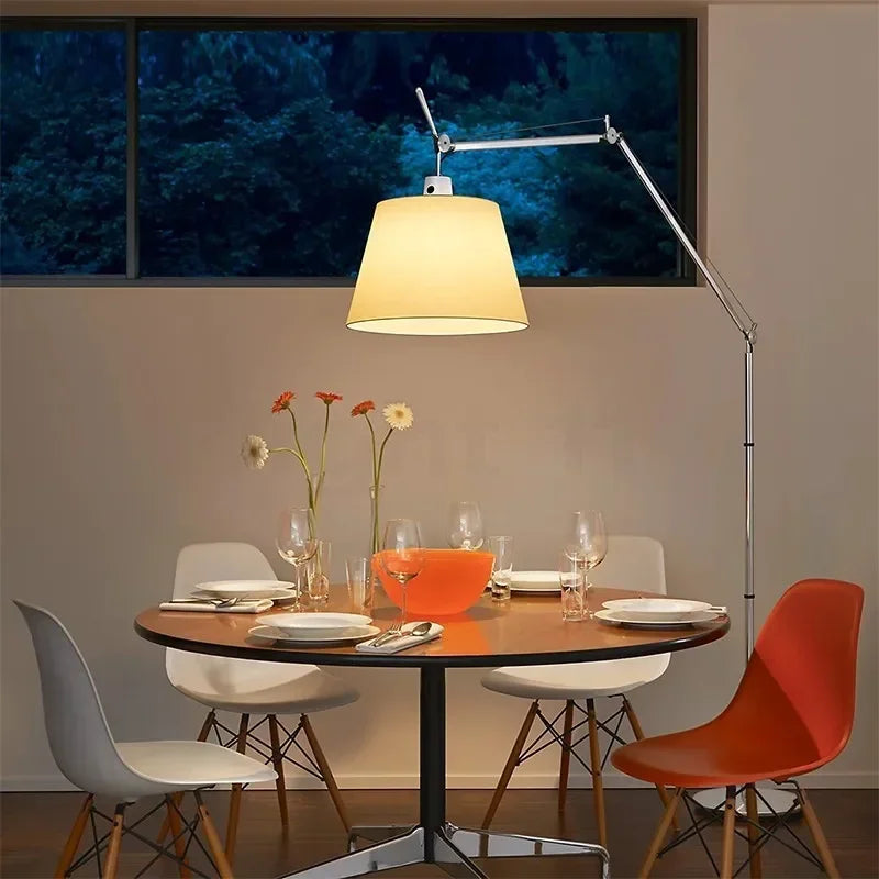 Adjustable Italian floor lamp for reading and relaxation