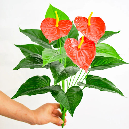 Artificial monstera, palm and anthurium plants for indoor or outdoor decoration - vue 9 sur 9